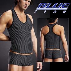 美國Blue Line-競技猛男V領挖背背心-條紋款 L/XL BLM006-適合亞洲男性尺寸(特惠)