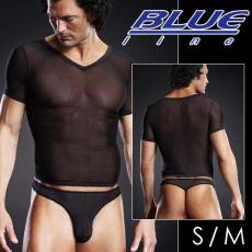 美國Blue Line-男子漢V領透氣T袖-經典黑 S/M BLM020(特惠)