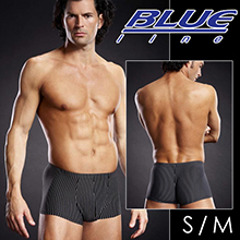 美國Blue Line-摩登潮男平口褲-條紋款 S/M BL...