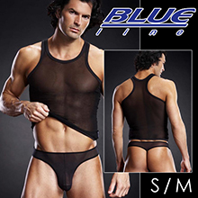 美國Blue Line-騎士透氣款挖背背心-經典黑 S/M ...