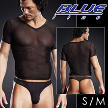 美國Blue Line-男子漢V領透氣T袖-經典黑 S/M ...